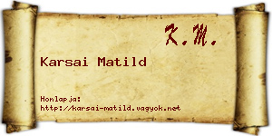 Karsai Matild névjegykártya